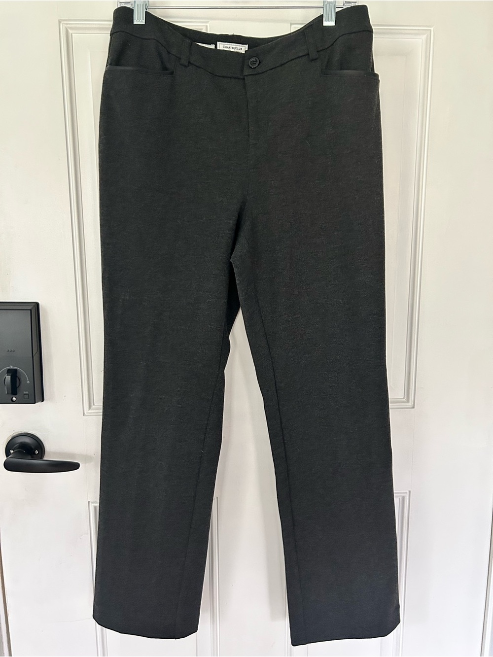 Charter Club Women's Straight-Leg Pants in Charcoal Black